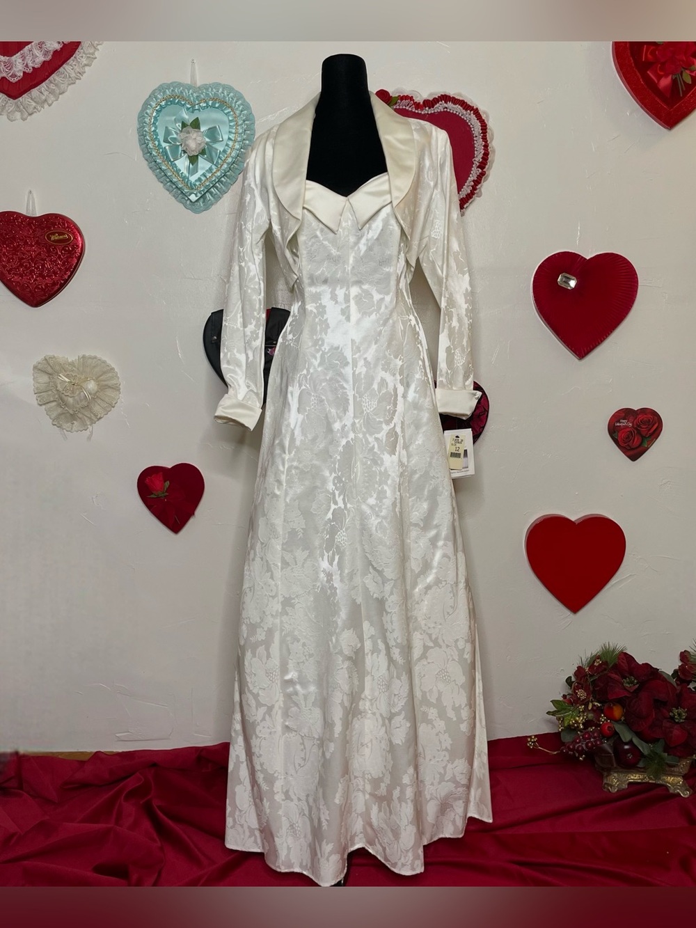 NWT JESSICA MCCLINTOCK BRIDAL CIVIL CEREMONY IVORY WEDDING DRESS + JACKET SET
